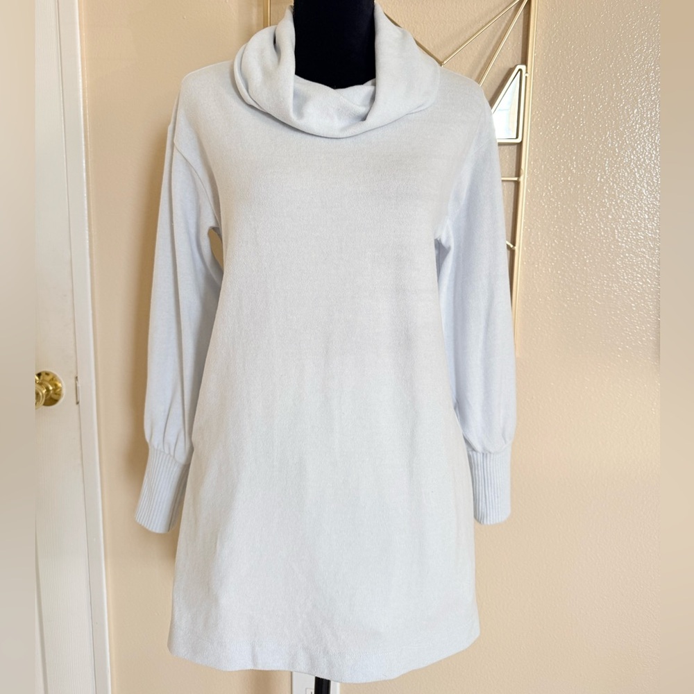 Maeve Anthropologie Light Blue Cowl Neck Tunic Sweater Hi-Low XS - Picture 2 of 12